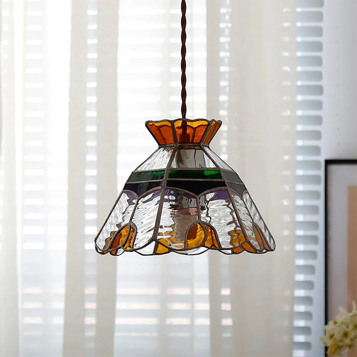 Metavaya Pendant light Stained Glass Pendant Lamp