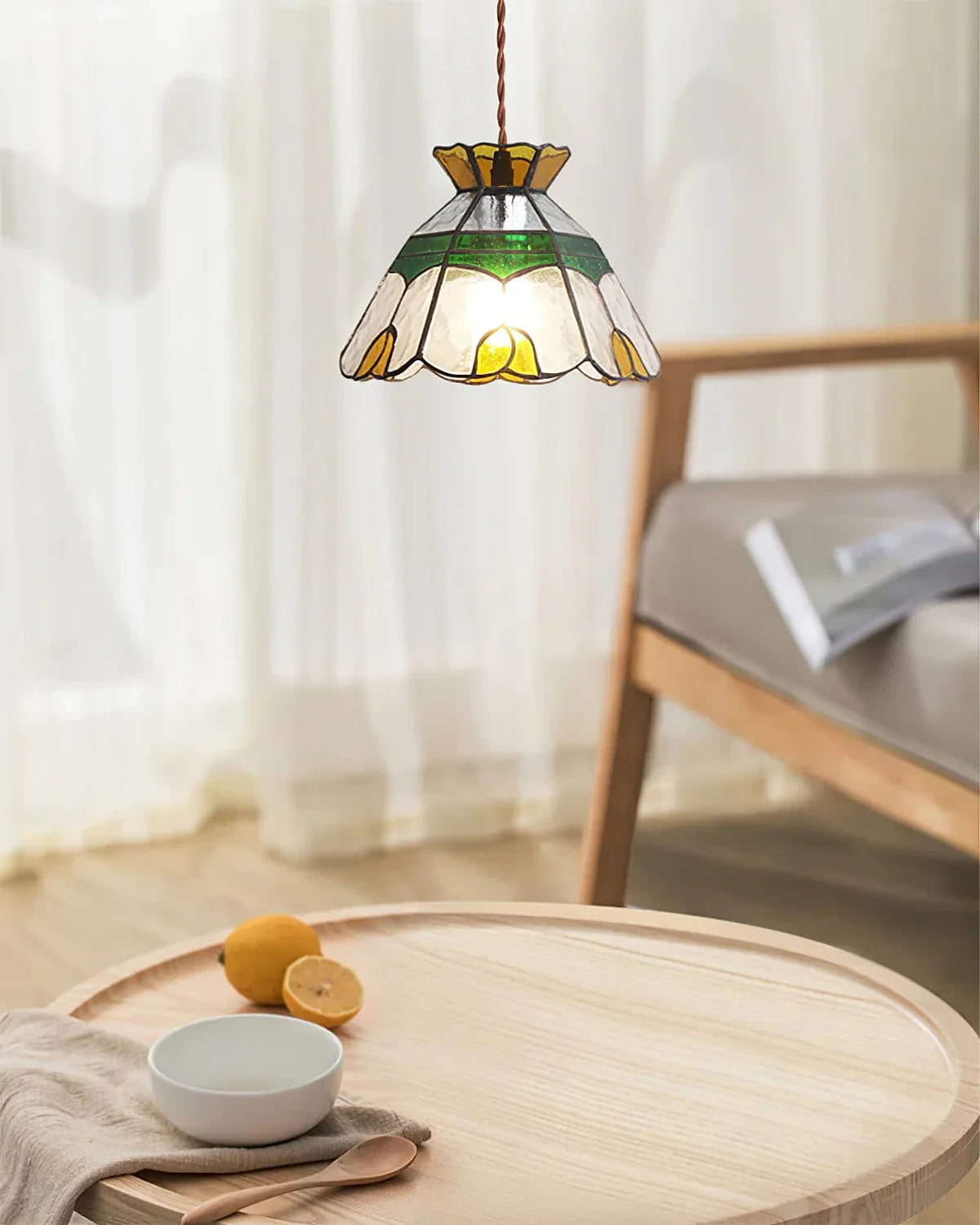Metavaya Pendant light Stained Glass Pendant Lamp