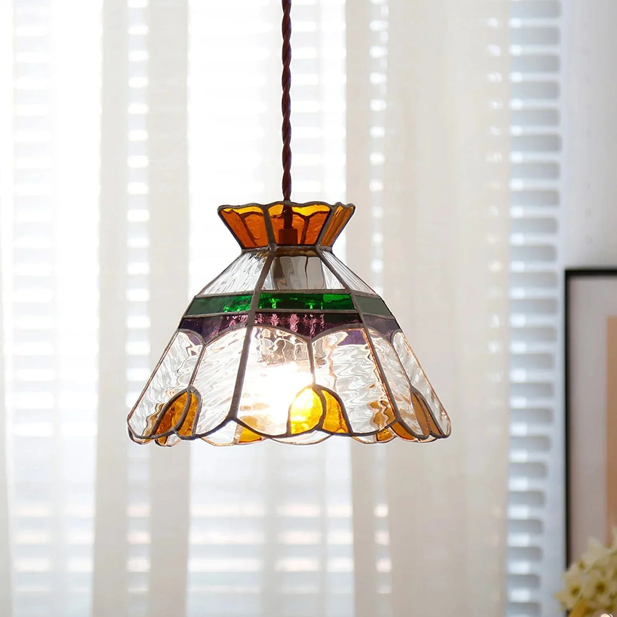 Metavaya Pendant light Stained Glass Pendant Lamp