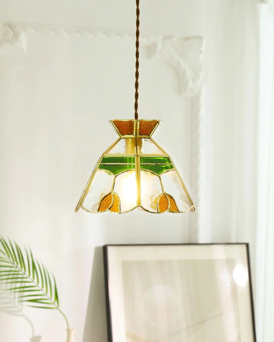 Metavaya Pendant light Stained Glass Pendant Lamp