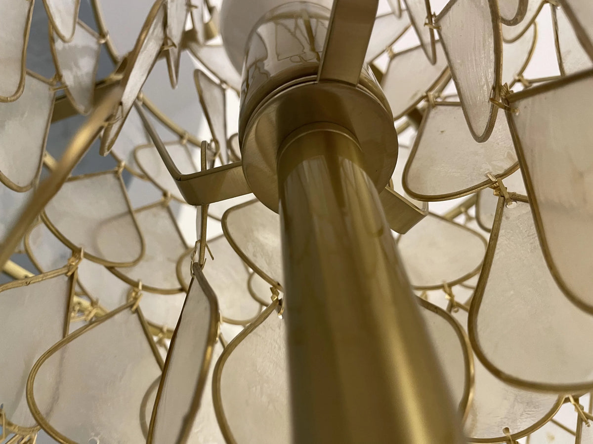 Teardrops Capiz Arc Floor Lamp - view 12 | Metavaya