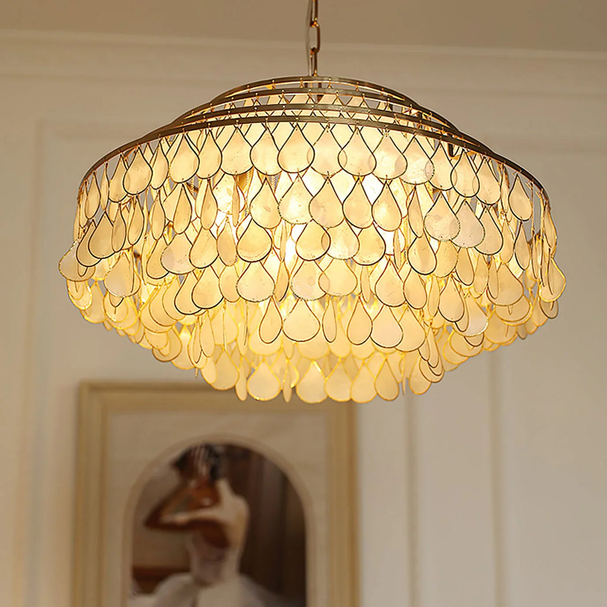 Teardrops Capiz Chandelier - view 6 | Metavaya