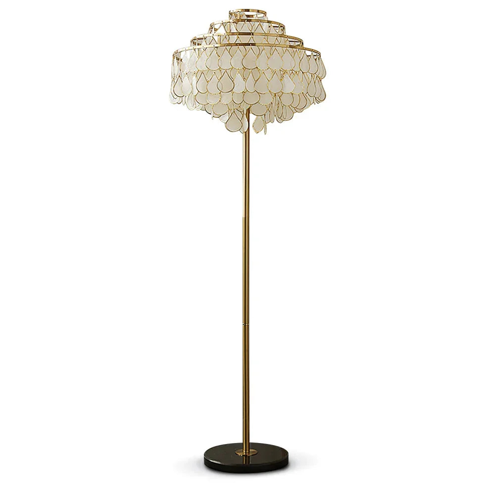 Teardrops Capiz Floor Lamp | Metavaya