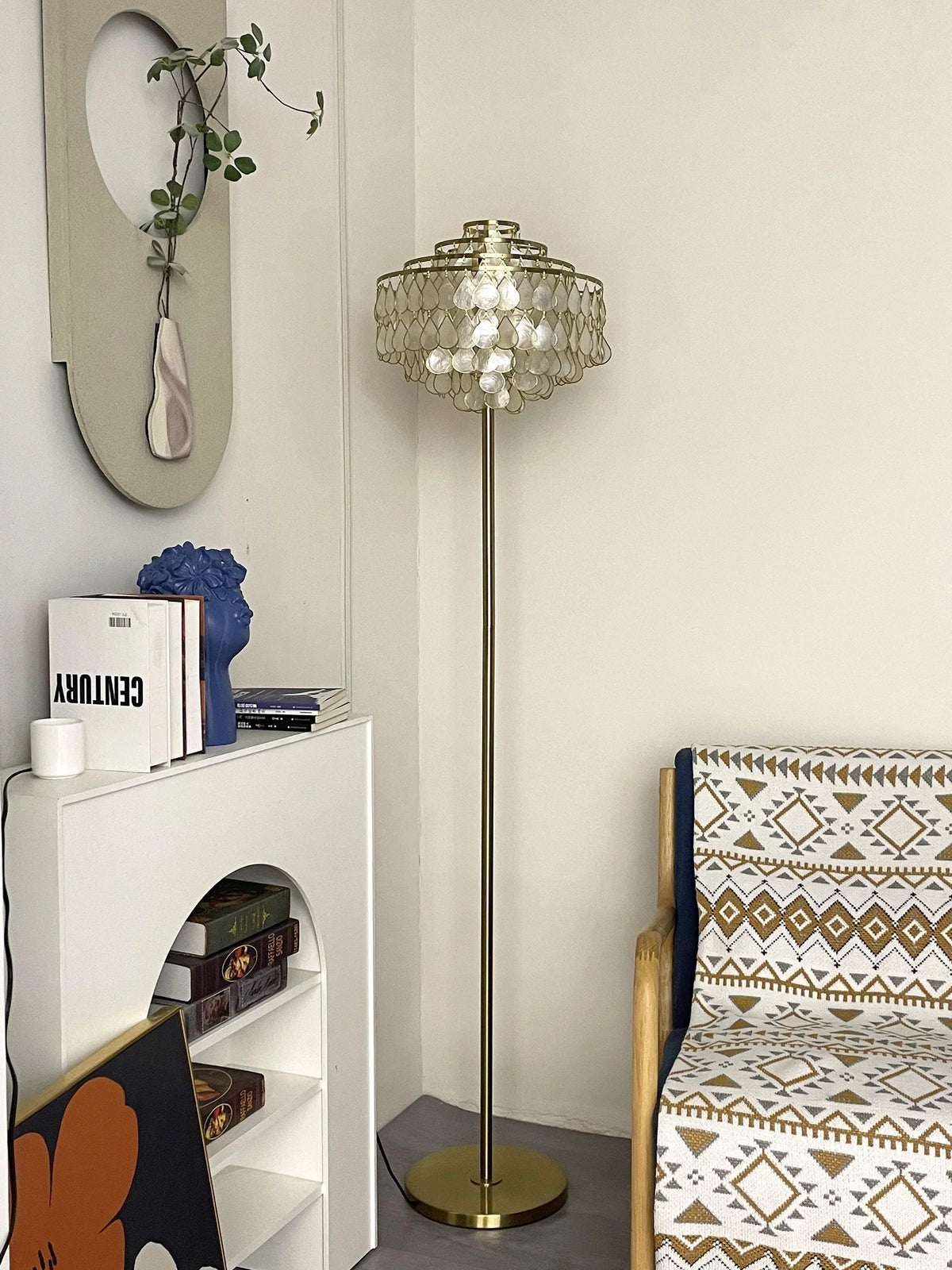 Teardrops Capiz Floor Lamp - view 10 | Metavaya