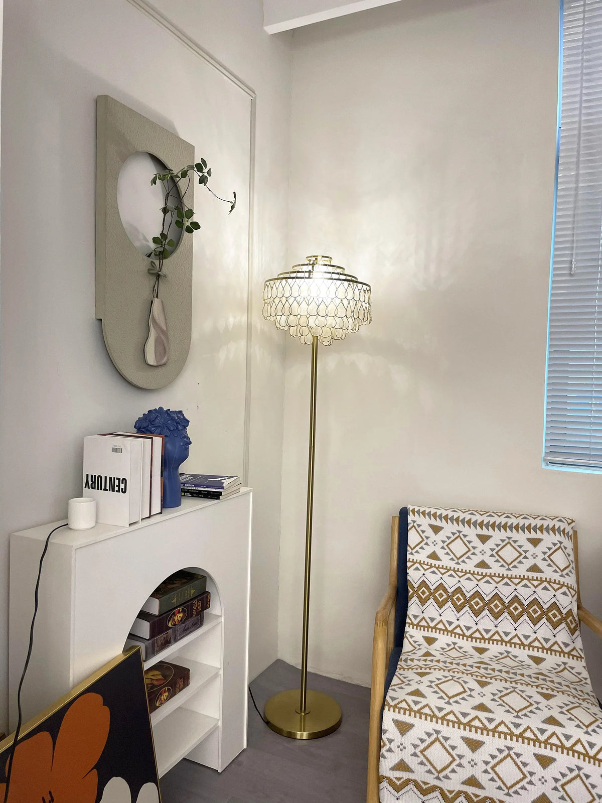 Teardrops Capiz Floor Lamp - view 15 | Metavaya