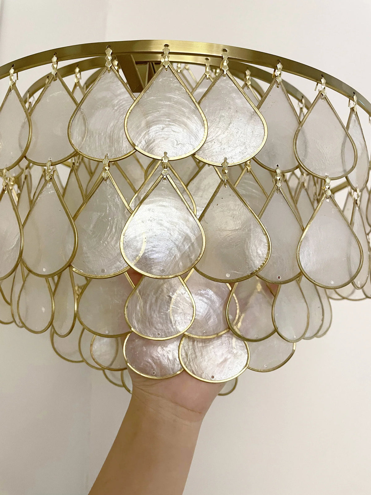 Teardrops Capiz Floor Lamp - view 7 | Metavaya