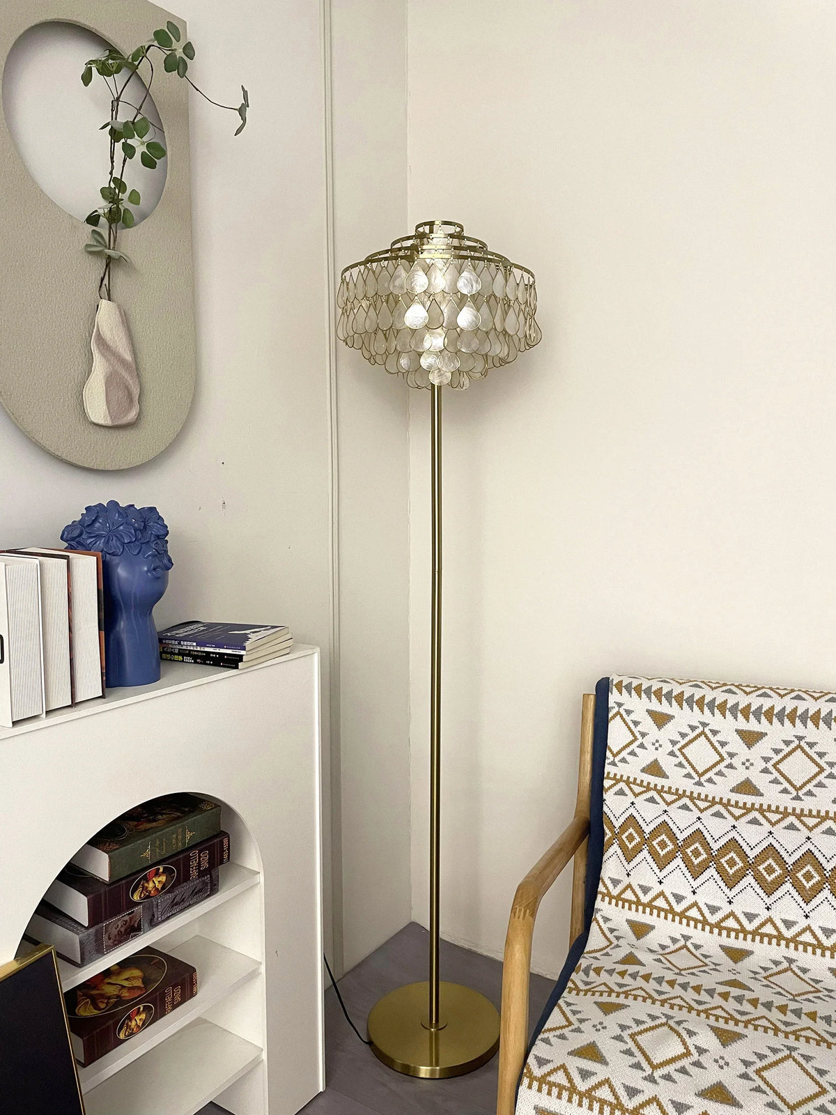 Teardrops Capiz Floor Lamp - view 8 | Metavaya