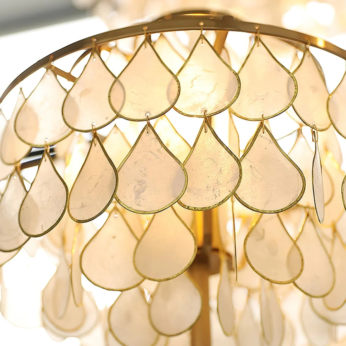 Teardrops Capiz Table Lamp - view 10 | Metavaya