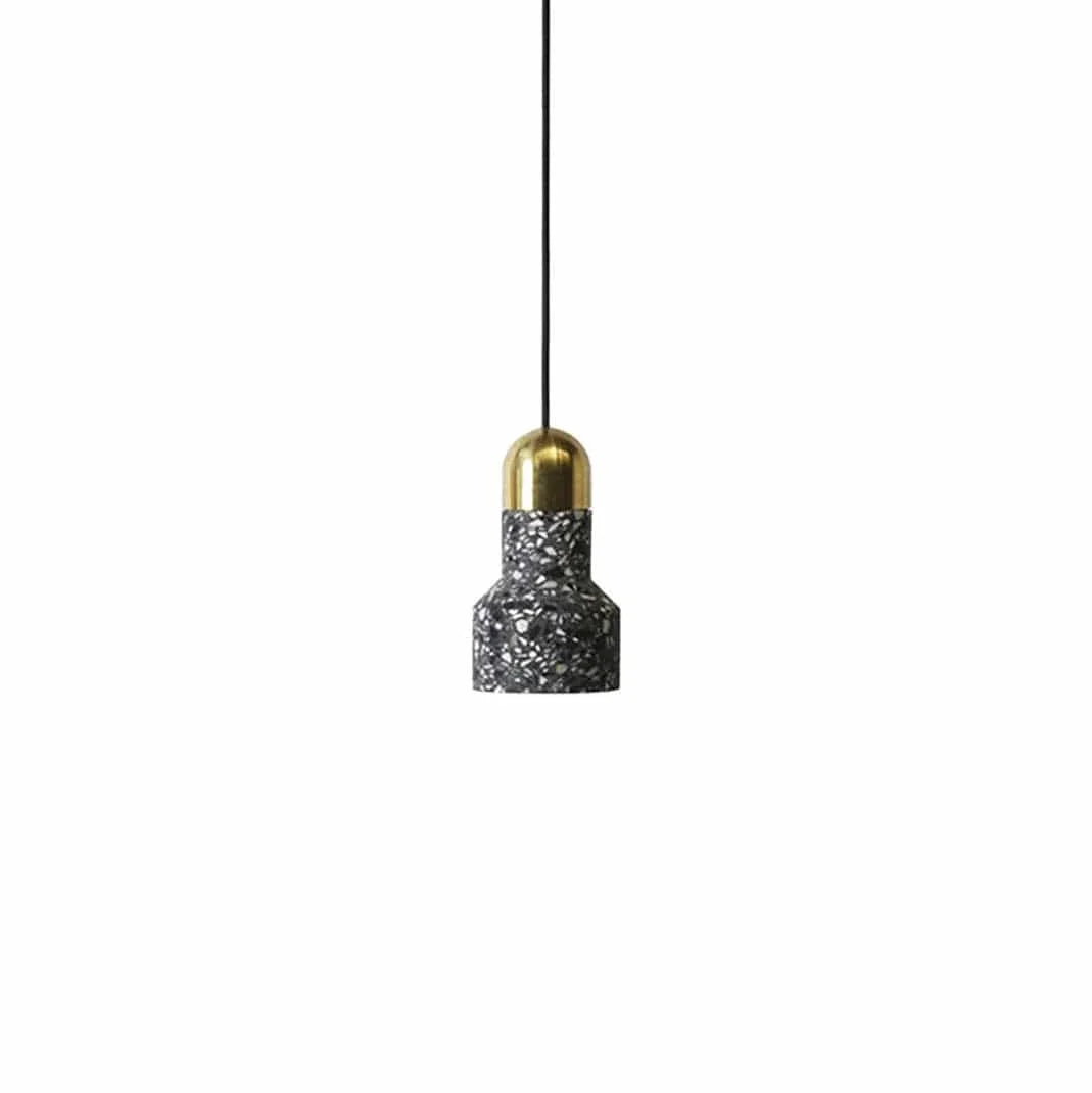 Metavaya Pendant lamp Dia 10cm x H 17.5cm / ∅ 3.9″ x H 6.9″ / Black Terrazzo Pendant Lamp 6938617816278 M2023112305-4