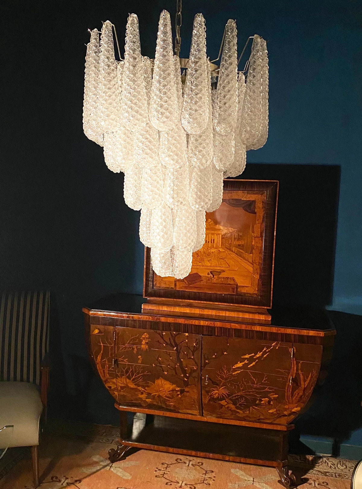 Transparent Glass Petals Chandelier - view 19 | Metavaya