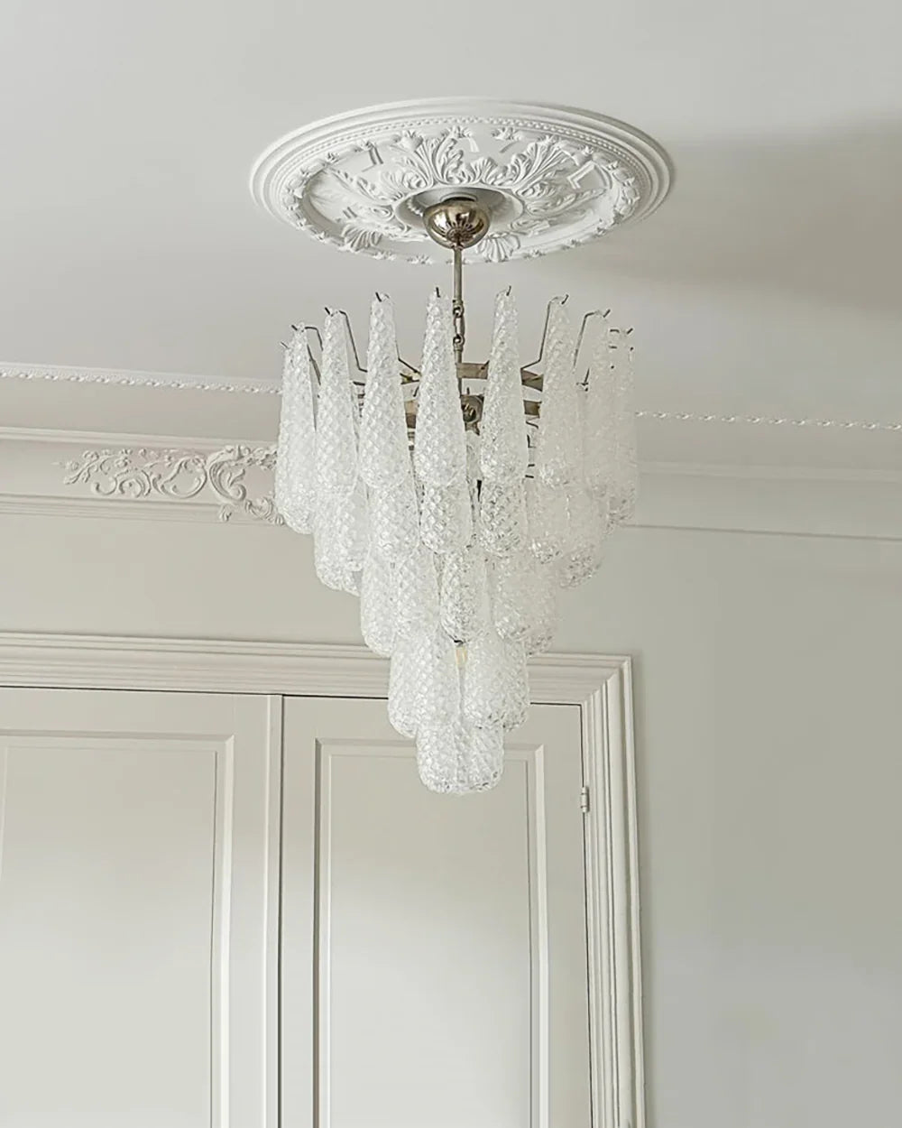 Transparent Glass Petals Chandelier - view 10 | Metavaya
