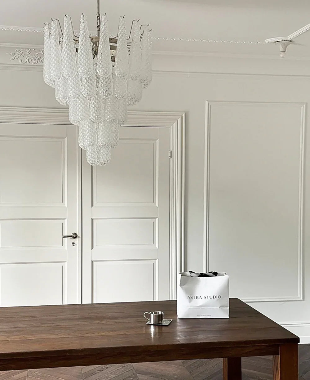 Transparent Glass Petals Chandelier - view 11 | Metavaya