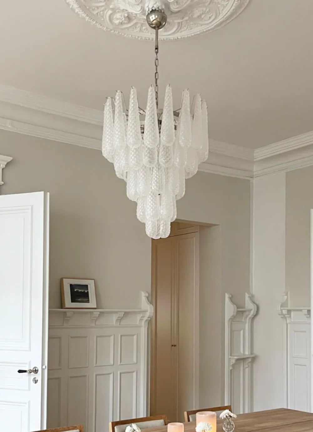 Transparent Glass Petals Chandelier - view 6 | Metavaya