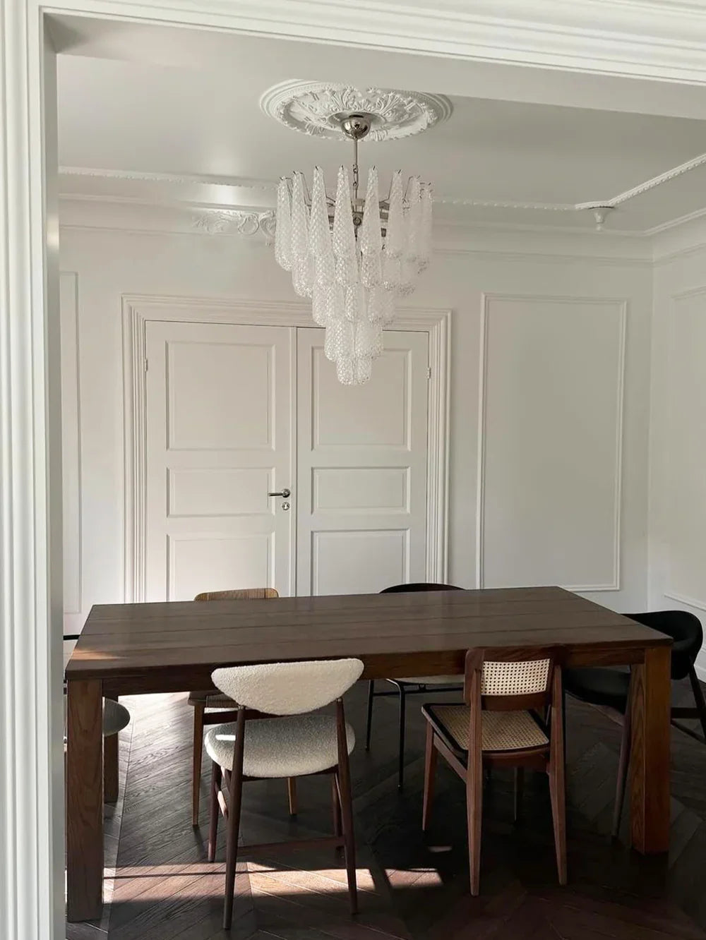 Transparent Glass Petals Chandelier - view 13 | Metavaya