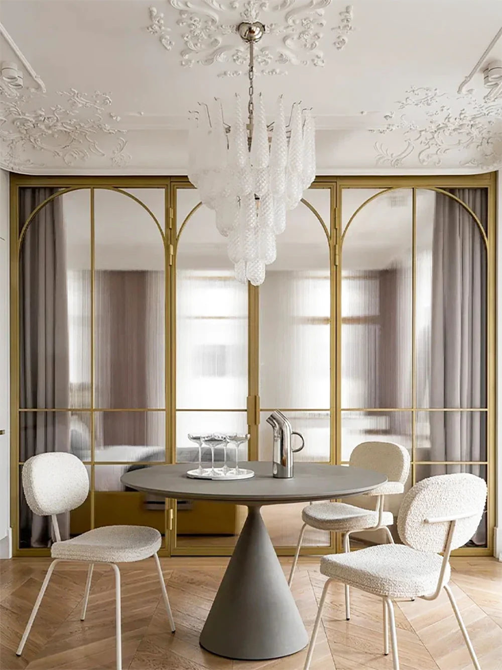Transparent Glass Petals Chandelier - view 16 | Metavaya