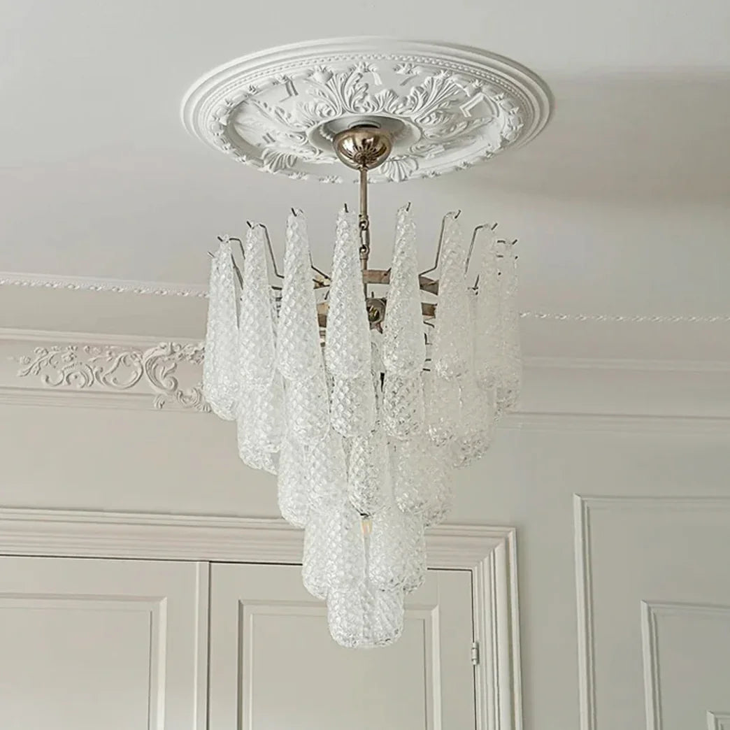 Transparent Glass Petals Chandelier - view 14 | Metavaya