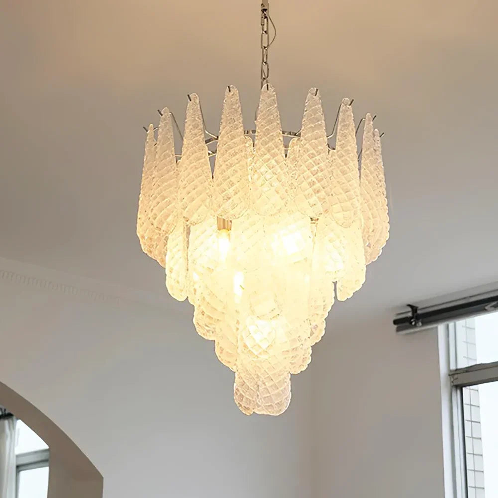 Transparent Glass Petals Chandelier - view 21 | Metavaya