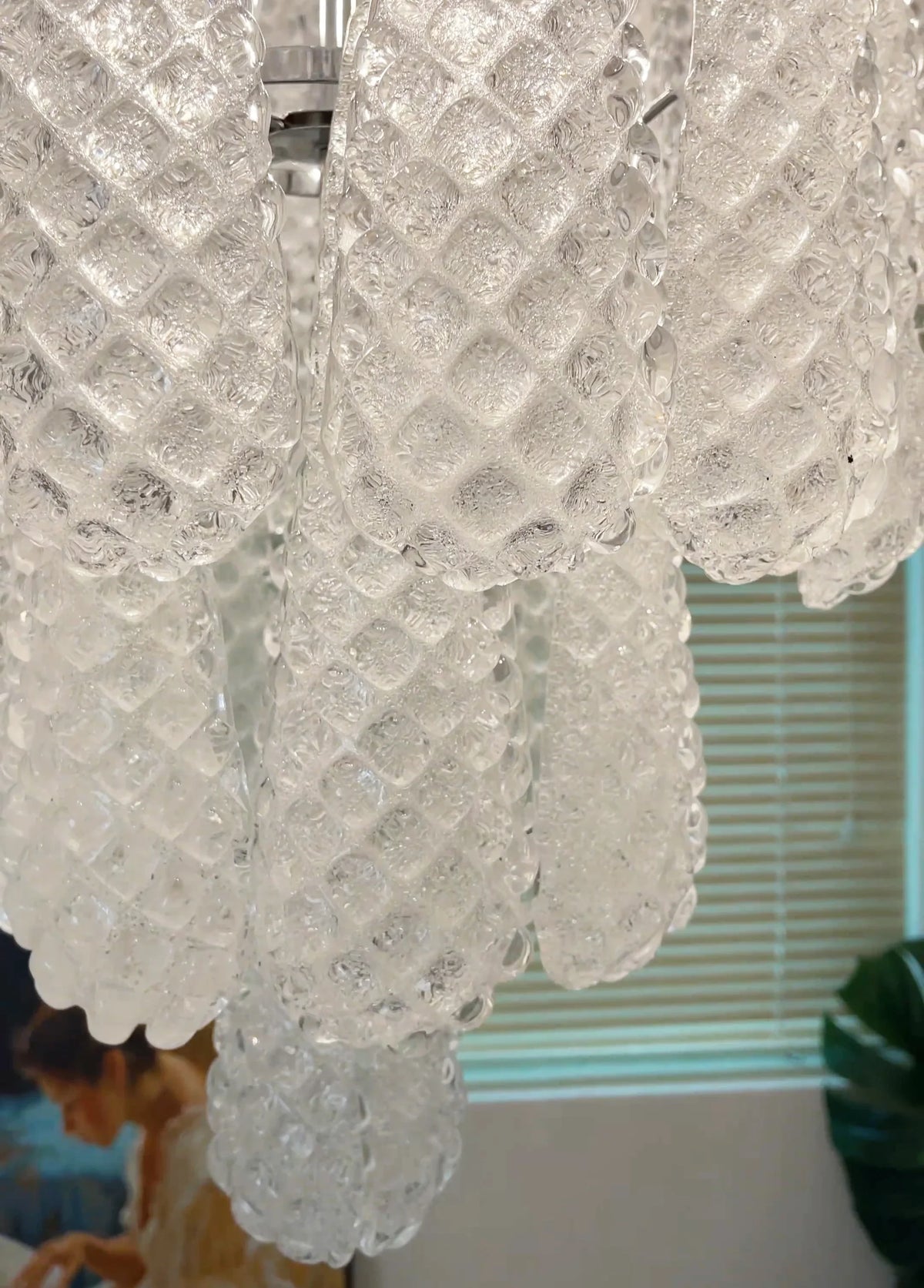 Transparent Glass Petals Chandelier - view 25 | Metavaya