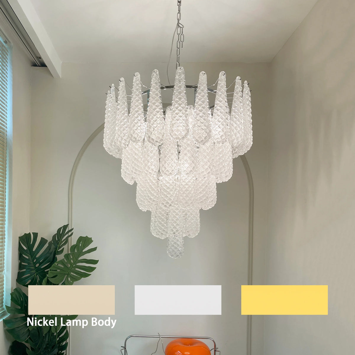 Transparent Glass Petals Chandelier - view 27 | Metavaya