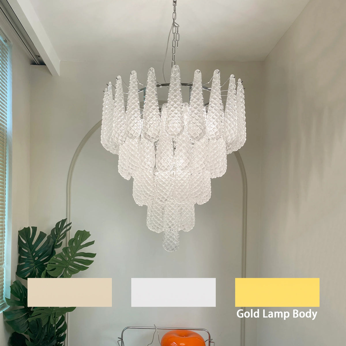 Transparent Glass Petals Chandelier - view 29 | Metavaya