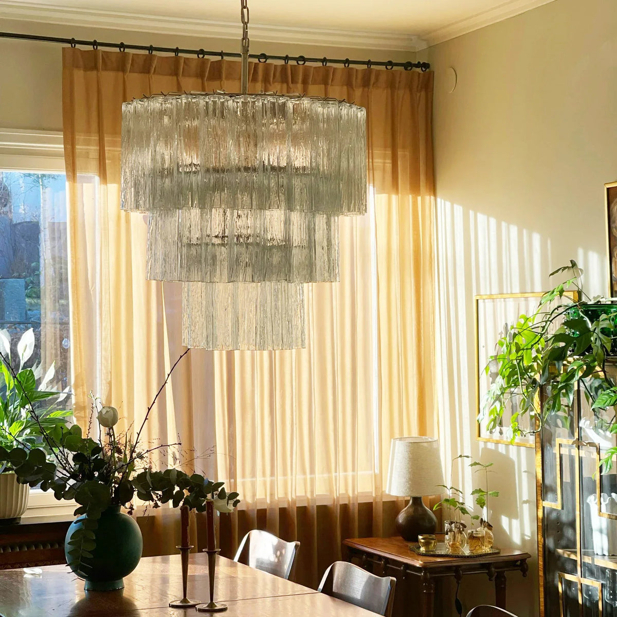 Transparent Glass Tube Chandelier - view 9 | Metavaya