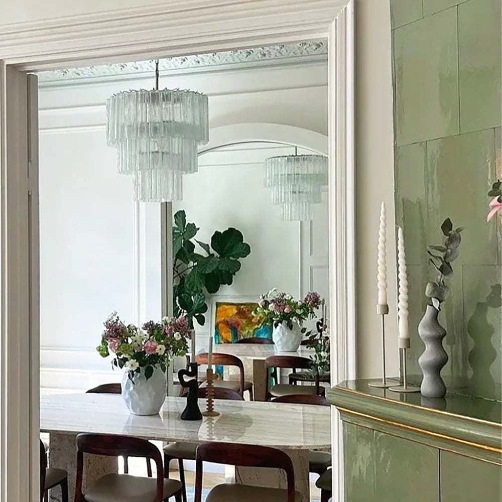 Transparent Glass Tube Chandelier - view 5 | Metavaya