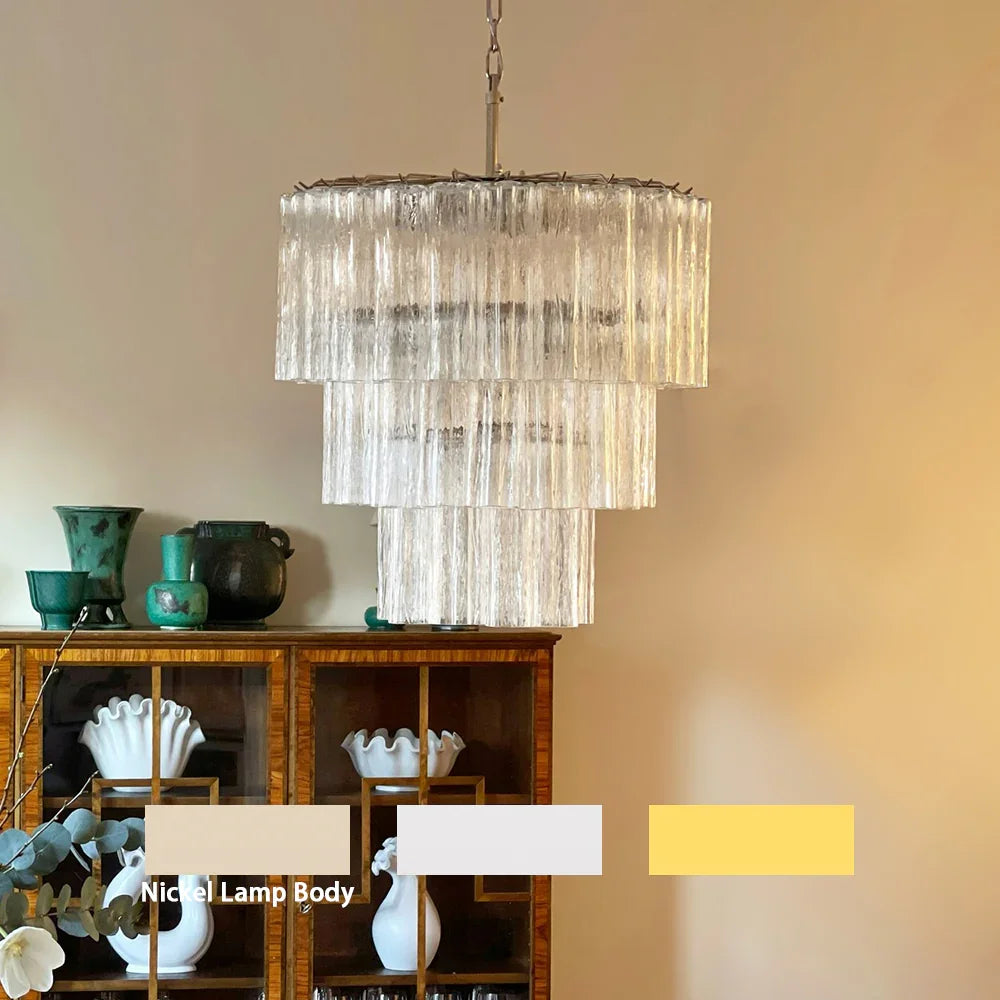 Transparent Glass Tube Chandelier - view 11 | Metavaya