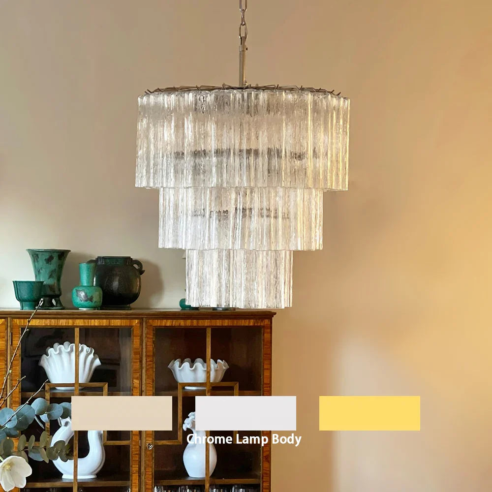 Transparent Glass Tube Chandelier - view 12 | Metavaya