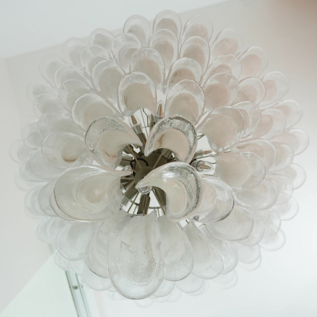 Transparent White Petals Chandelier - view 21 | Metavaya