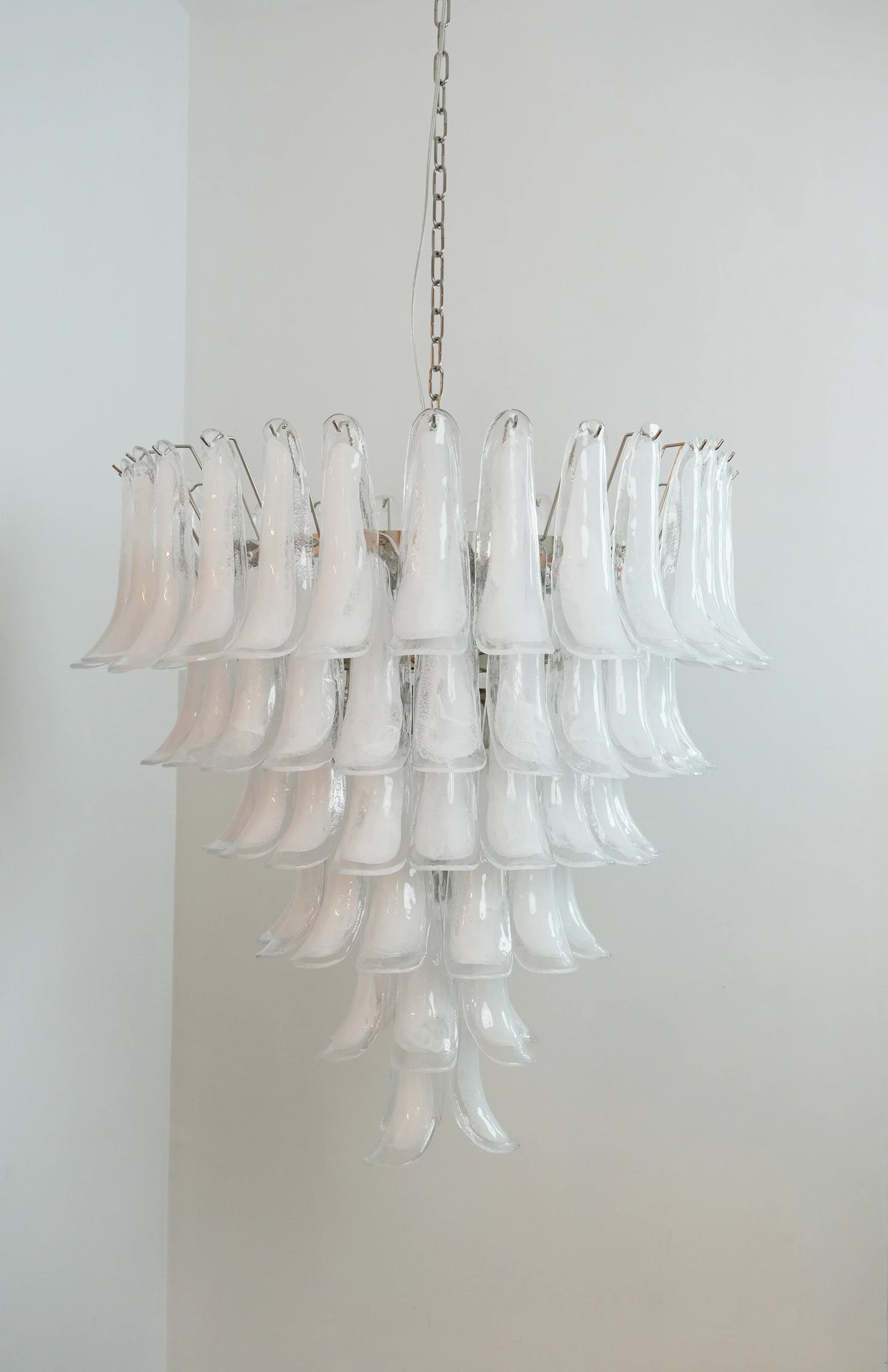 Transparent White Petals Chandelier - view 17 | Metavaya