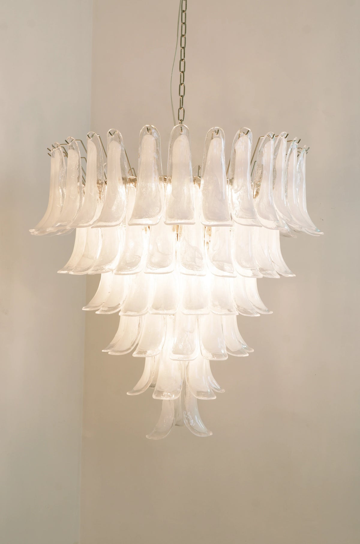 Transparent White Petals Chandelier - view 19 | Metavaya