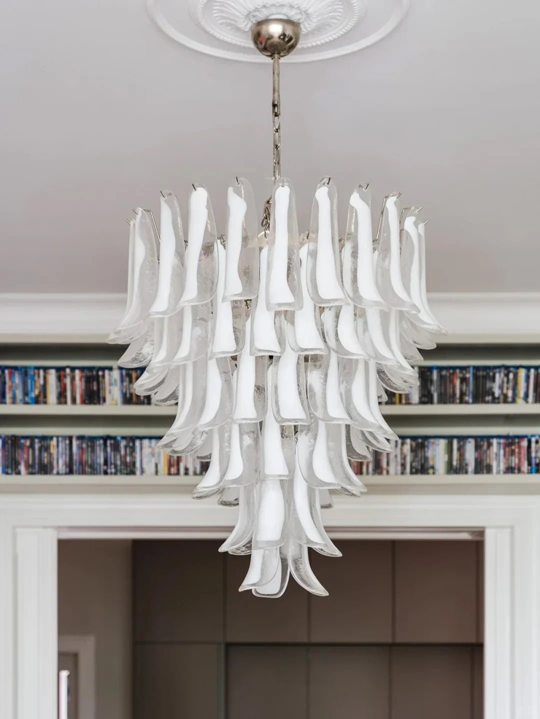 Transparent White Petals Chandelier - view 10 | Metavaya
