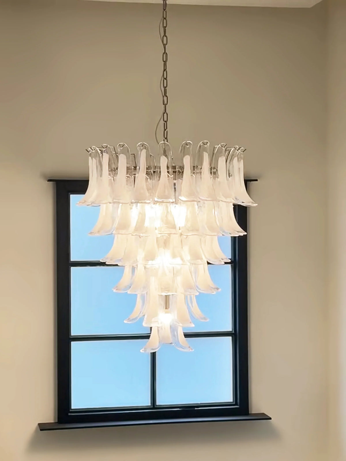 Transparent White Petals Chandelier - view 13 | Metavaya