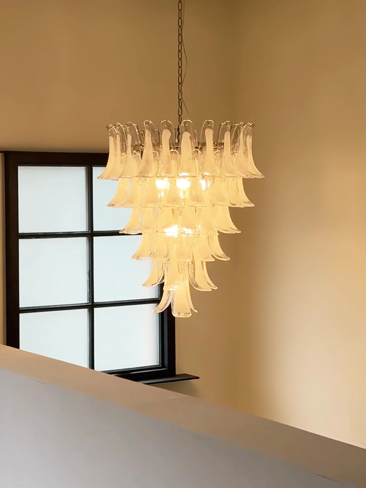 Transparent White Petals Chandelier - view 5 | Metavaya