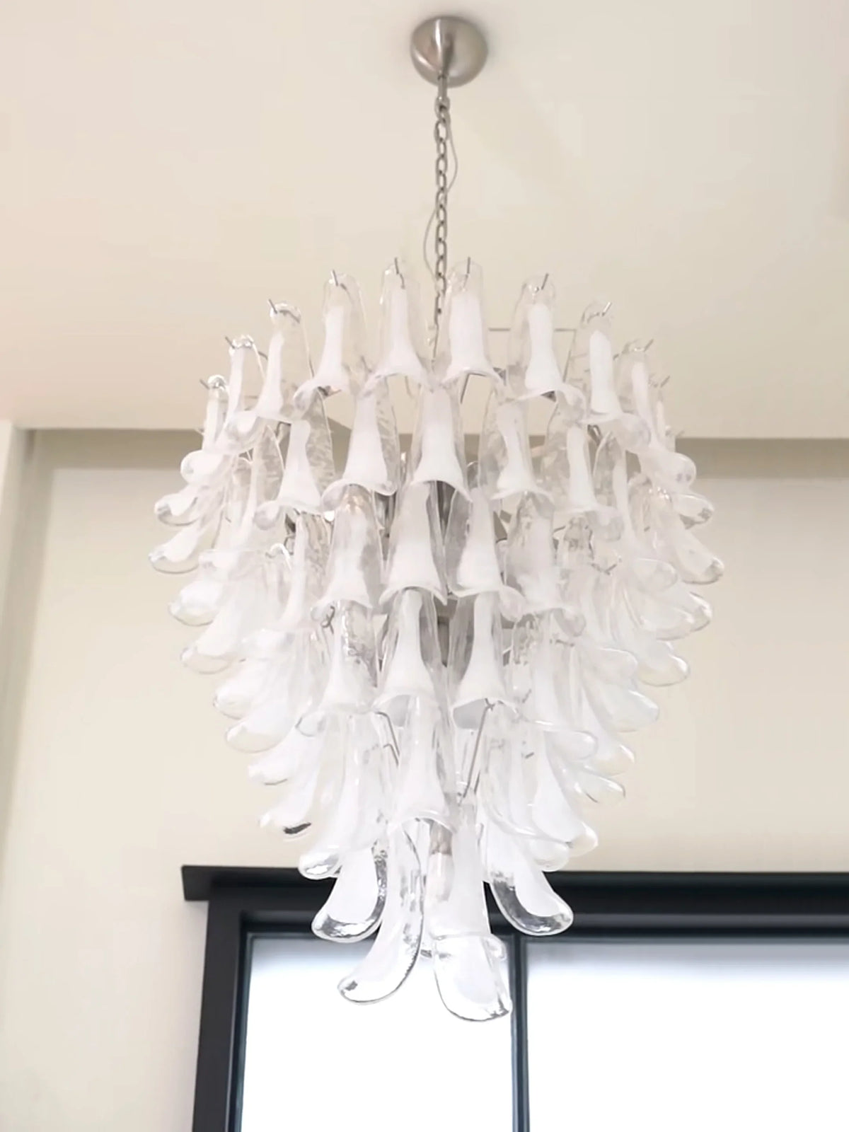 Transparent White Petals Chandelier - view 15 | Metavaya