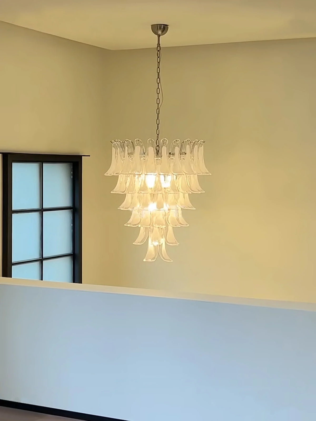Transparent White Petals Chandelier - view 9 | Metavaya