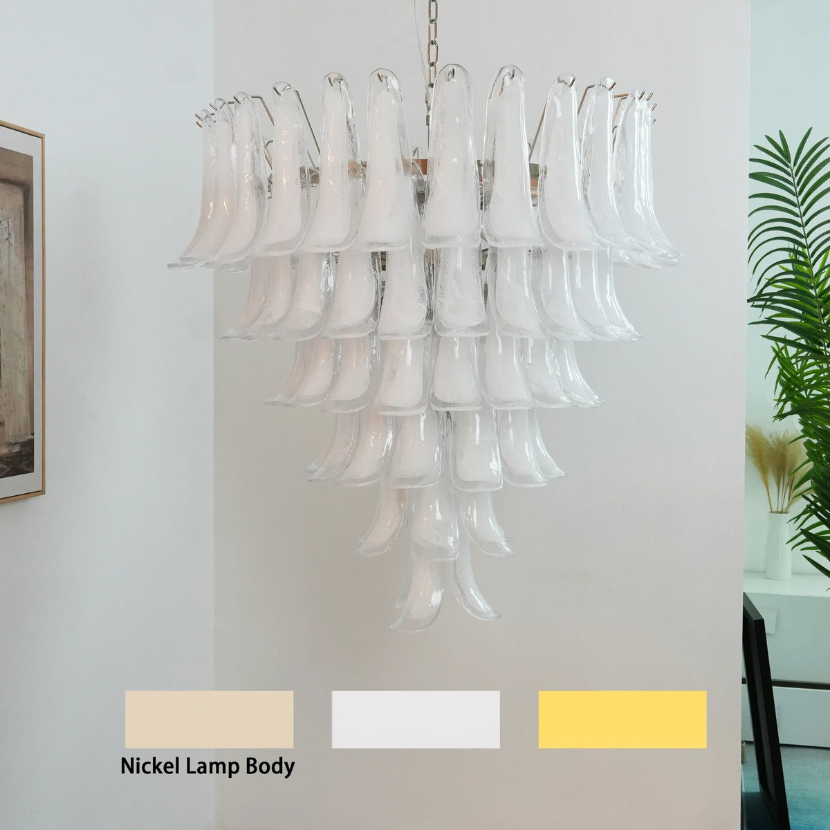 Transparent White Petals Chandelier - view 26 | Metavaya