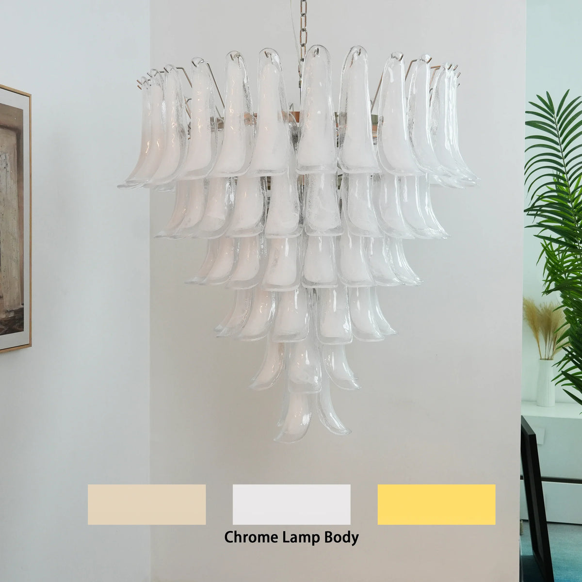 Transparent White Petals Chandelier - view 27 | Metavaya