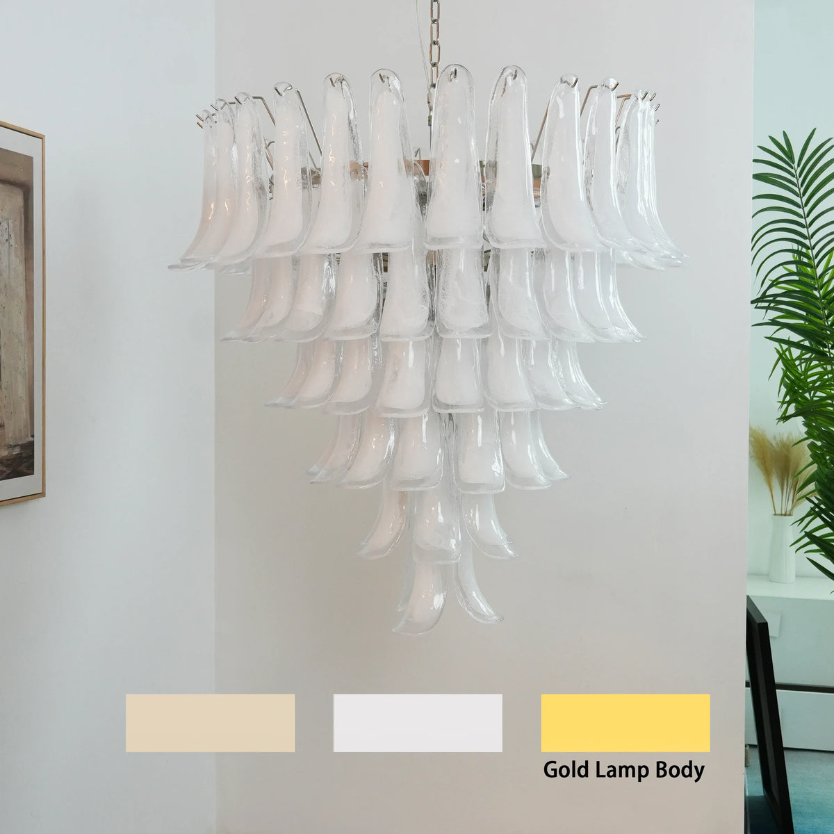 Transparent White Petals Chandelier - view 28 | Metavaya