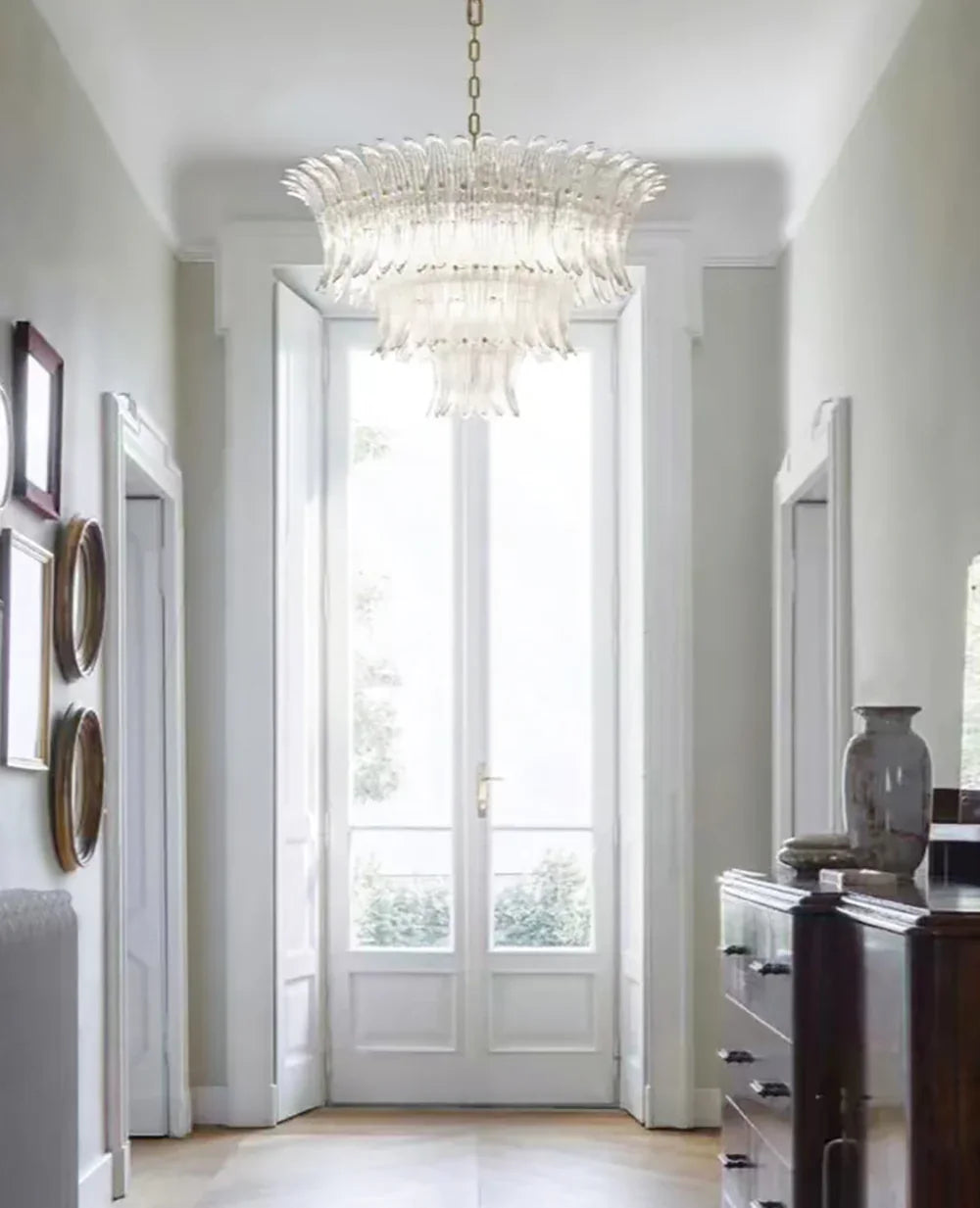 Transparent Palm Glass Chandelier - view 7 | Metavaya