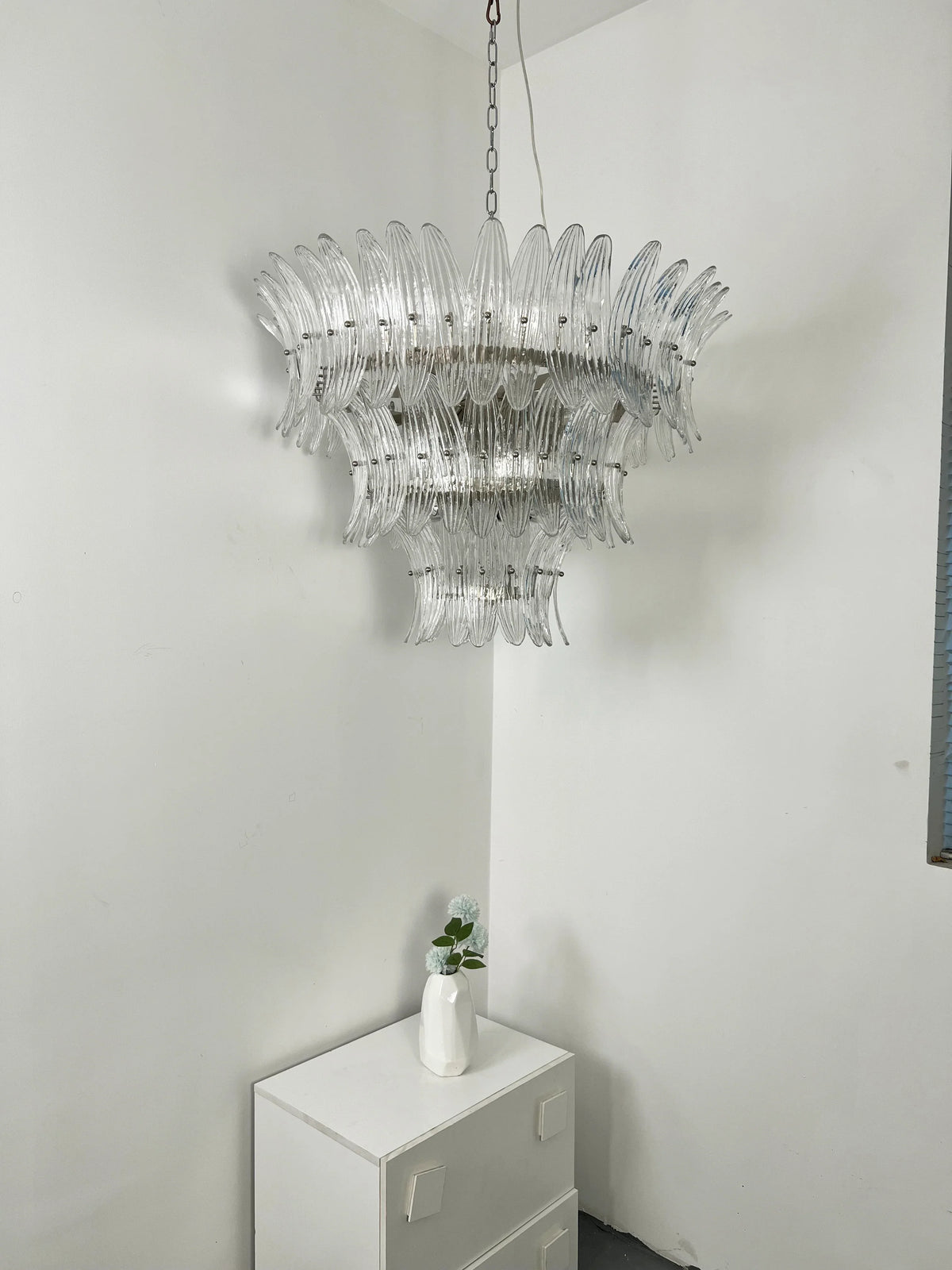 Transparent Palm Glass Chandelier - view 13 | Metavaya