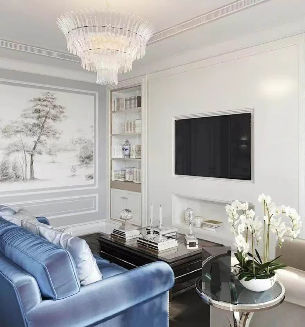 Transparent Palm Glass Chandelier - view 8 | Metavaya