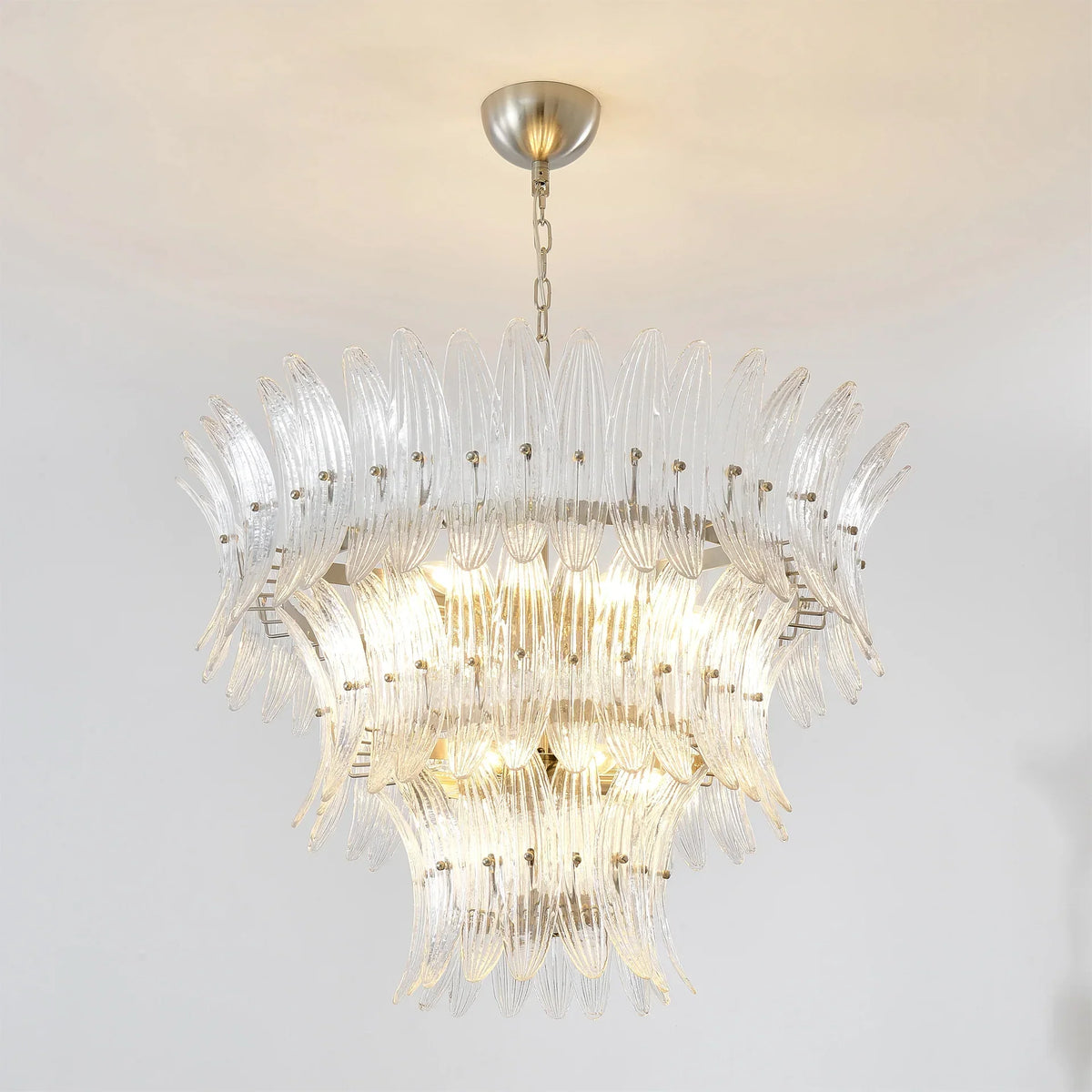 Transparent Palm Glass Chandelier - view 17 | Metavaya