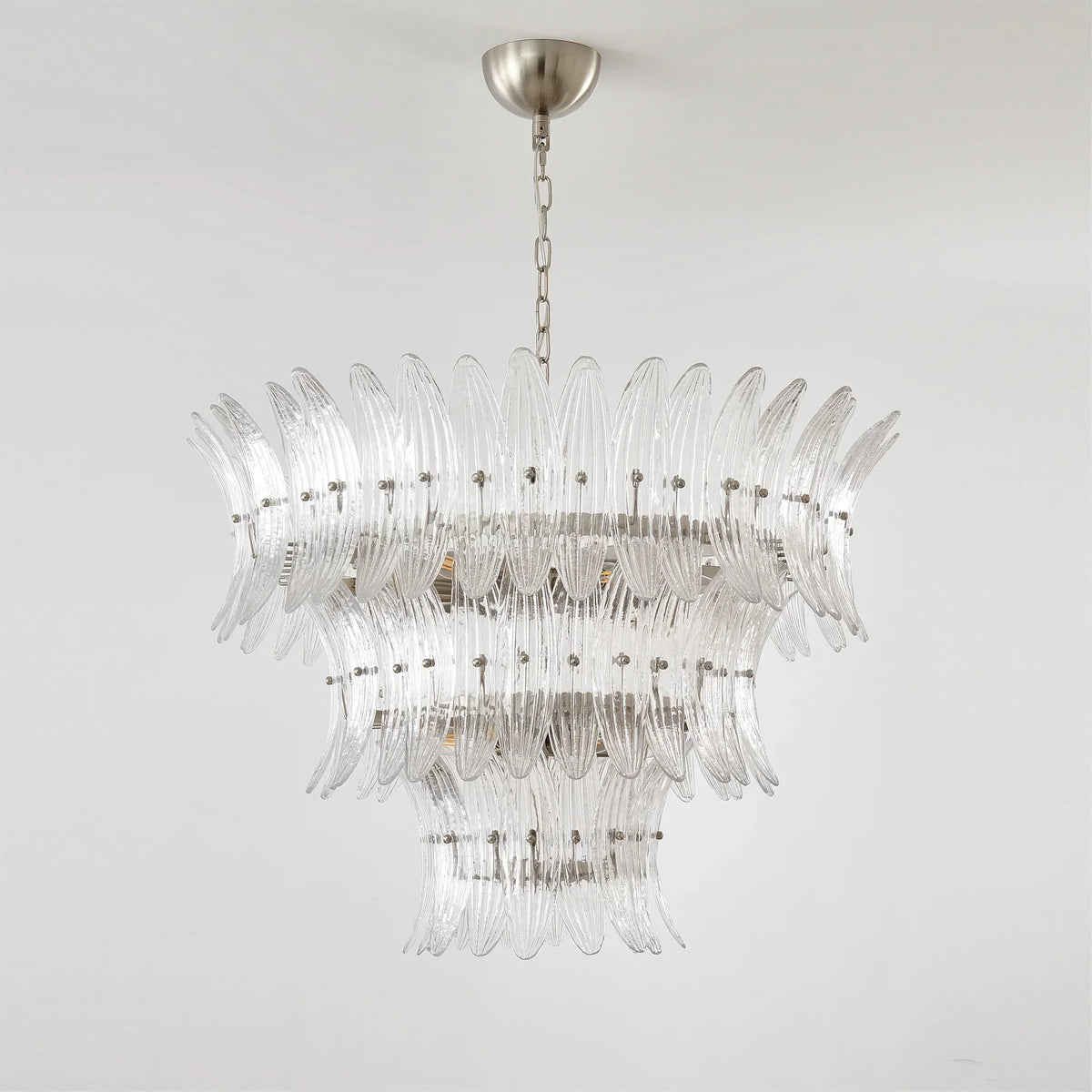 Transparent Palm Glass Chandelier - view 18 | Metavaya