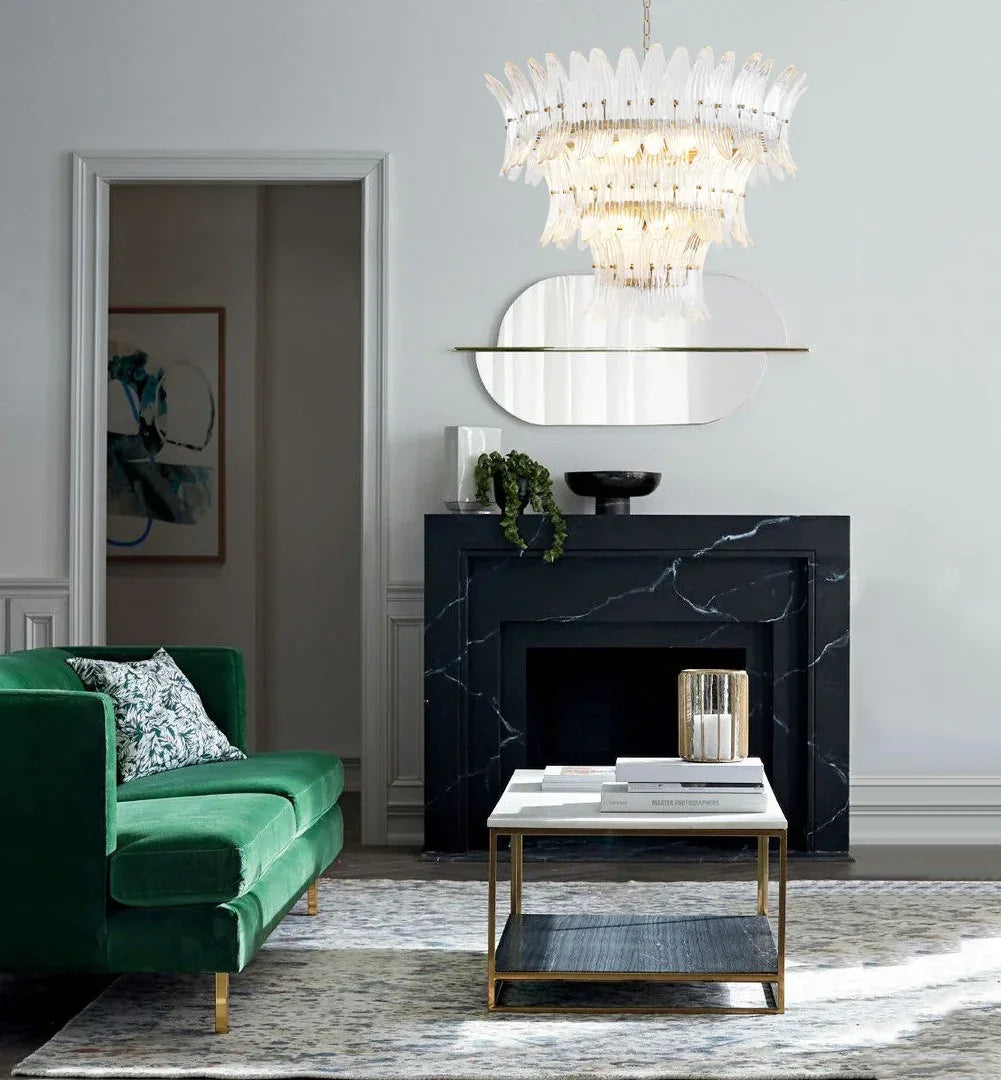 Transparent Palm Glass Chandelier - view 9 | Metavaya