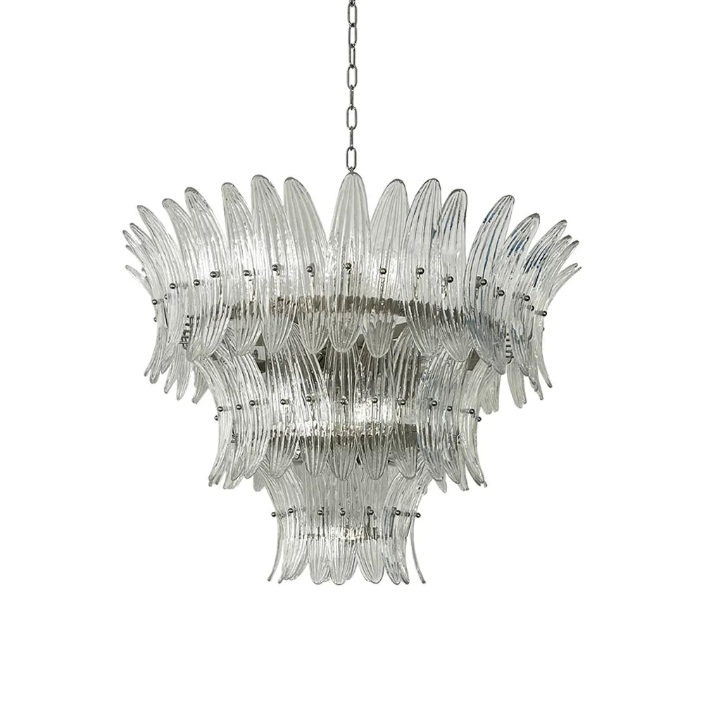 Transparent Palm Glass Chandelier - view 25 | Metavaya