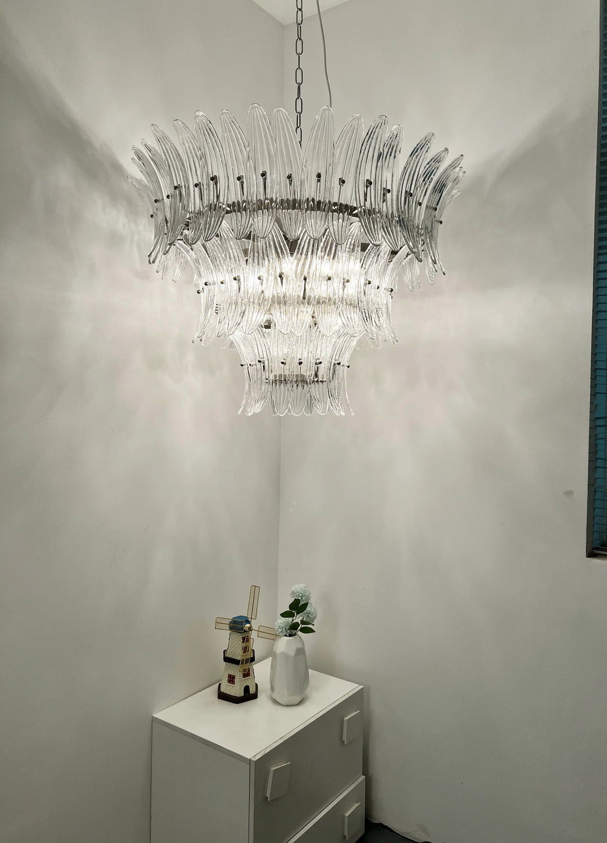 Transparent Palm Glass Chandelier - view 14 | Metavaya