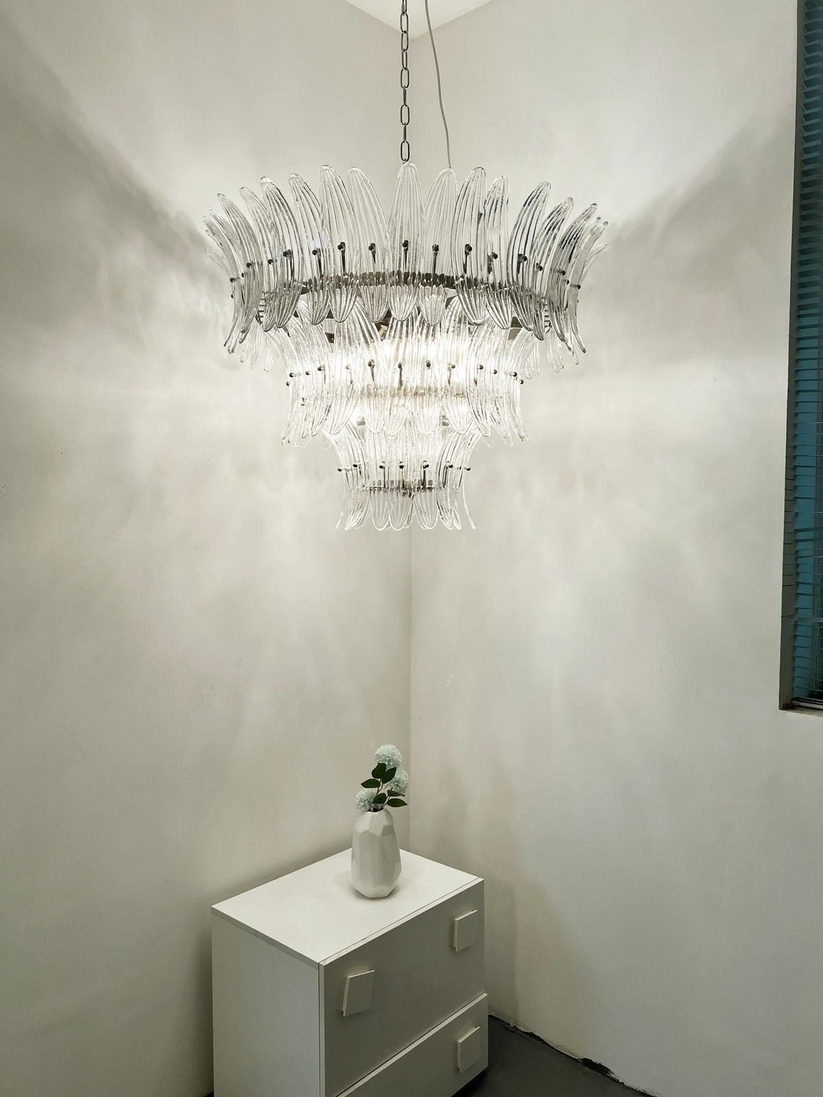 Transparent Palm Glass Chandelier - view 15 | Metavaya