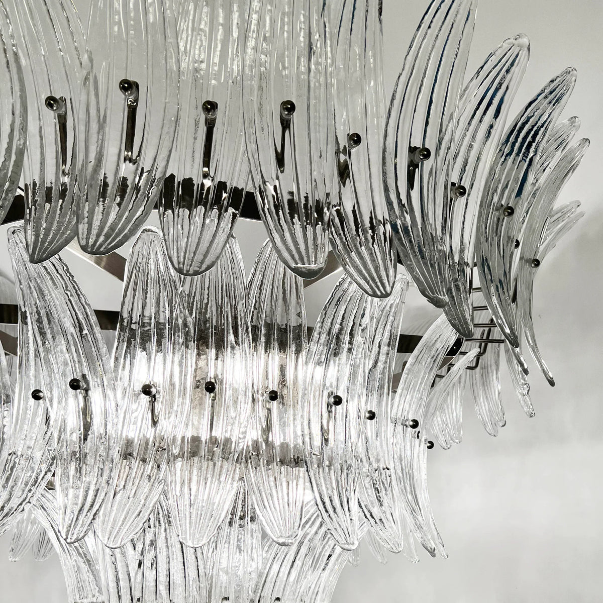 Transparent Palm Glass Chandelier - view 20 | Metavaya