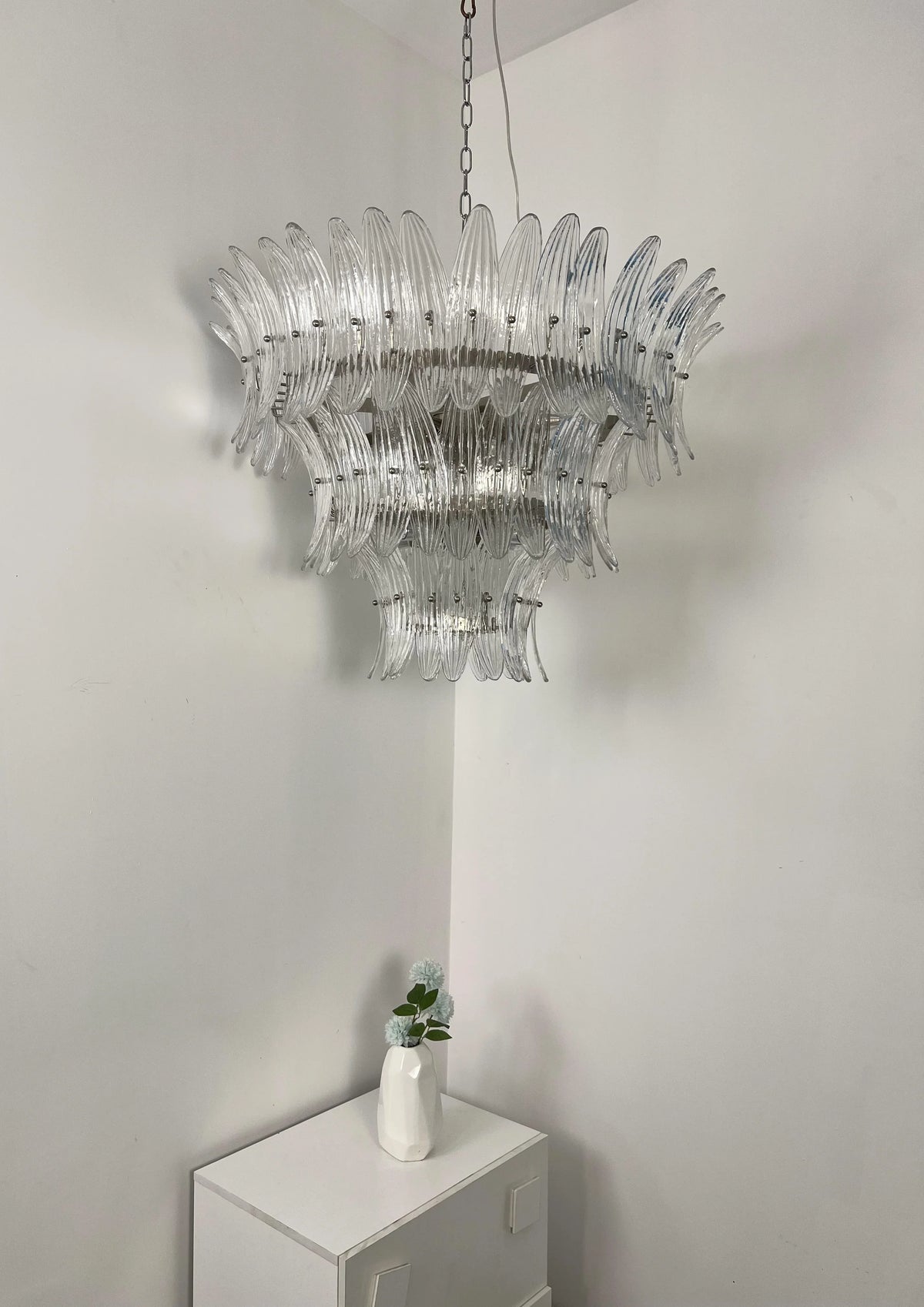 Transparent Palm Glass Chandelier - view 12 | Metavaya